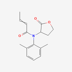 molecular formula C16H19NO3 B14446921 N-(2,6-Dimethylphenyl)-N-(2-oxooxolan-3-yl)but-2-enamide CAS No. 75648-01-0