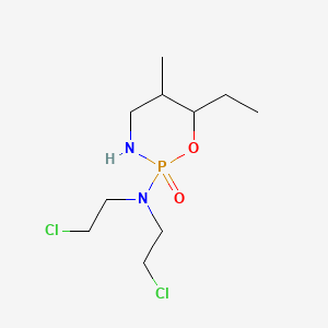 molecular formula C10H21Cl2N2O2P B14446938 Tetrahydro-2-(bis(2-chloroethyl)amino)-6-ethyl-5-methyl-1,3,2-oxazaphosphorine 2-oxide CAS No. 78219-98-4