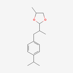 molecular formula C16H24O2 B14446960 Cyclamen aldehyde propyleneglycol acetal CAS No. 73987-12-9