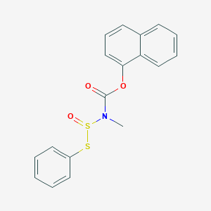 molecular formula C18H15NO3S2 B14446983 1-Naphthalenyl methyl((phenylthio)sulfinyl)carbamate CAS No. 77276-09-6