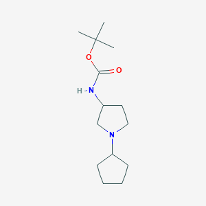 molecular formula C14H26N2O2 B1444699 tert-butyl N-(1-cyclopentylpyrrolidin-3-yl)carbamate CAS No. 1803610-82-3