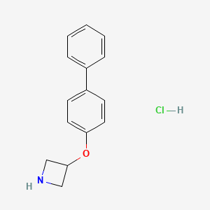 molecular formula C15H16ClNO B1444704 3-([1,1'-Biphenyl]-4-yloxy)azetidine hydrochloride CAS No. 1186234-47-8