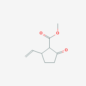 molecular formula C9H12O3 B14447086 Methyl 2-ethenyl-5-oxocyclopentane-1-carboxylate CAS No. 75351-19-8