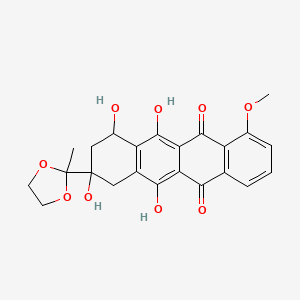 molecular formula C23H22O9 B14447304 Daunomycinone 13-ethylene ketal CAS No. 75075-20-6