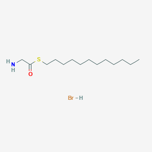 molecular formula C14H30BrNOS B14447335 S-dodecyl 2-aminoethanethioate;hydrobromide CAS No. 77076-34-7