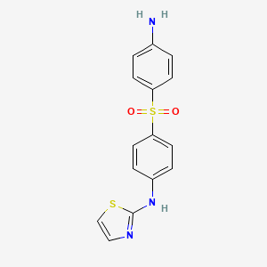 molecular formula C15H13N3O2S2 B14447352 Sulfone, p-aminophenyl p-(2-thiazolylamino)phenyl CAS No. 73927-11-4
