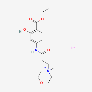 molecular formula C17H25IN2O5 B14447381 Ethyl 4-(3-morpholinopropionylamino)salicylate, methiodide CAS No. 73816-68-9