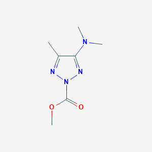 molecular formula C7H12N4O2 B14447498 Methyl 4-(dimethylamino)-5-methyl-2H-1,2,3-triazole-2-carboxylate CAS No. 76357-73-8