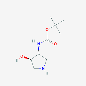 molecular formula C9H18N2O3 B1444750 (3R,4R)-(4-Hydroxy-pyrrolidin-3-yl)-carbamic acid tert-butyl ester CAS No. 1203566-77-1