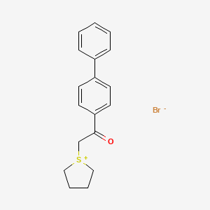 molecular formula C18H19BrOS B14447517 Thiophenium, tetrahydro-1-(p-phenylphenacyl)-, bromide CAS No. 73909-07-6