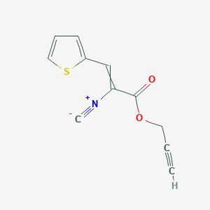 molecular formula C11H7NO2S B14447574 Prop-2-yn-1-yl 2-isocyano-3-(thiophen-2-yl)prop-2-enoate CAS No. 76203-16-2
