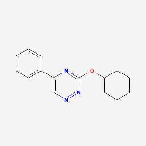 molecular formula C15H17N3O B14447651 as-Triazine, 3-(cyclohexyloxy)-5-phenyl- CAS No. 74417-07-5