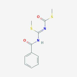 molecular formula C11H12N2O2S2 B14447685 Carbamothioic acid, [(benzoylamino)(methylthio)methylene]-, S-methyl ester CAS No. 79340-34-4