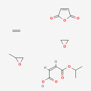 molecular formula C18H26O9 B14447690 ethene;furan-2,5-dione;2-methyloxirane;oxirane;(Z)-4-oxo-4-propan-2-yloxybut-2-enoic acid 