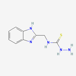 molecular formula C9H11N5S B14447718 N-[(1H-Benzimidazol-2-yl)methyl]hydrazinecarbothioamide CAS No. 77436-54-5