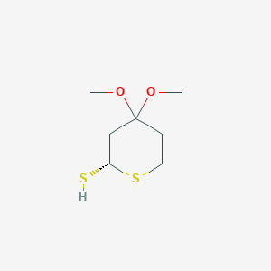 molecular formula C7H14O2S2 B14447722 (2S)-4,4-Dimethoxythiane-2-thiol CAS No. 78442-68-9