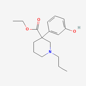 molecular formula C17H25NO3 B14447744 Ethyl 3-(3-hydroxyphenyl)-1-propylpiperidine-3-carboxylate CAS No. 75910-78-0