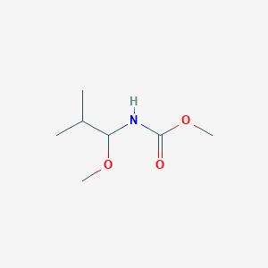 molecular formula C7H15NO3 B14447797 Carbamic acid, (1-methoxy-2-methylpropyl)-, methyl ester CAS No. 78999-66-3