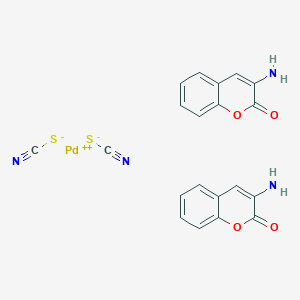 molecular formula C20H14N4O4PdS2 B14447835 cis-Bis(2-oxo-2H-1-benzopyran-3-ylammine)bis(thiocyanato)palladium(II) CAS No. 79170-49-3