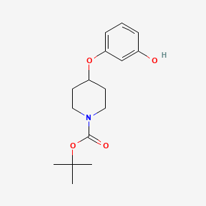 molecular formula C16H23NO4 B1444787 Tert-butyl 4-(3-hydroxyphenoxy)piperidine-1-carboxylate CAS No. 528861-46-3