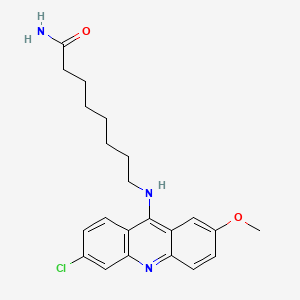 molecular formula C22H26ClN3O2 B14447912 Octanamide, 8-((6-chloro-2-methoxy-9-acridinyl)amino)- CAS No. 77420-94-1