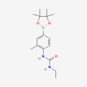 molecular formula C16H25BN2O3 B1444796 3-Ethyl-1-[2-methyl-4-(tetramethyl-1,3,2-dioxaborolan-2-yl)phenyl]urea CAS No. 854074-34-3