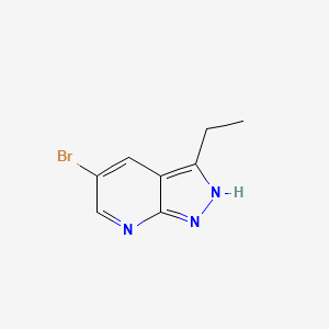 molecular formula C8H8BrN3 B1444801 5-Bromo-3-ethyl-1H-pyrazolo[3,4-b]pyridine CAS No. 1449117-35-4