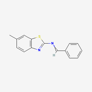 molecular formula C15H12N2S B14448018 N-(6-Methyl-1,3-benzothiazol-2-yl)-1-phenylmethanimine CAS No. 75000-92-9