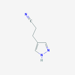 molecular formula C6H7N3 B1444803 3-(1H-pyrazol-4-yl)propanenitrile CAS No. 1296225-28-9