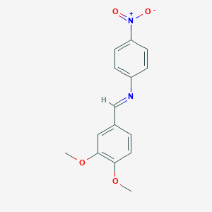 molecular formula C15H14N2O4 B14448083 Benzenamine, N-[(3,4-dimethoxyphenyl)methylene]-4-nitro- CAS No. 74650-17-2