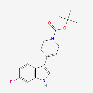 molecular formula C18H21FN2O2 B1444811 4-(6-fluoro-1H-indol-3-yl)-3,6-dihydro-2H-pyridine-1-carboxylic acid tert-butyl ester CAS No. 935679-13-3