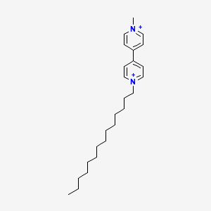 molecular formula C25H40N2+2 B14448187 4,4'-Bipyridinium, 1-methyl-1'-tetradecyl- CAS No. 79039-57-9