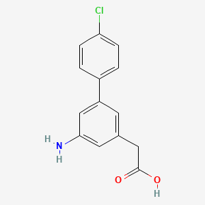 molecular formula C14H12ClNO2 B14448230 3-Biphenylacetic acid, 5-amino-4'-chloro- CAS No. 75852-48-1
