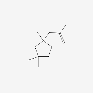molecular formula C12H22 B14448249 Cyclopentane, 1,1,3-trimethyl-3-(2-methyl-2-propenyl)- CAS No. 74421-09-3
