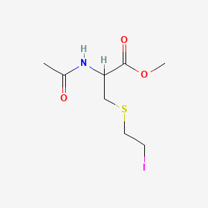 molecular formula C8H14INO3S B14448254 Alanine, N-acetyl-3-((2-iodoethyl)thio)-, methyl ester, L- CAS No. 78774-20-6