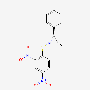 molecular formula C15H13N3O4S B14448259 Aziridine, 1-[(2,4-dinitrophenyl)thio]-2-methyl-3-phenyl-, trans- CAS No. 73155-20-1