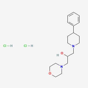 molecular formula C18H30Cl2N2O2 B14448288 alpha-(4-Morpholinylmethyl)-4-phenyl-1-piperidineethanol dihydrochloride CAS No. 76907-74-9