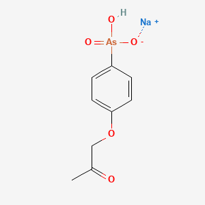 molecular formula C9H10AsNaO5 B14448310 p-Acetonyloxybenzenearsonic acid sodium salt CAS No. 74203-61-5