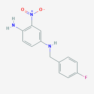 molecular formula C13H12FN3O2 B144484 N1-(4-氟苄基)-3-硝基苯-1,4-二胺 CAS No. 150812-21-8