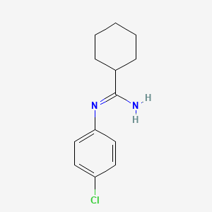 molecular formula C13H17ClN2 B14448421 N'-(4-chlorophenyl)cyclohexanecarboximidamide CAS No. 76345-27-2