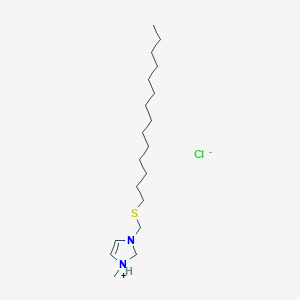 molecular formula C19H39ClN2S B14448427 1-Methyl-3-[(tetradecylsulfanyl)methyl]-2,3-dihydro-1H-imidazol-1-ium chloride CAS No. 78873-70-8