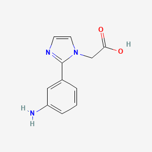 molecular formula C11H11N3O2 B1444848 2-[2-(3-aminophenyl)-1H-imidazol-1-yl]acetic acid CAS No. 1247935-00-7