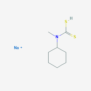 molecular formula C8H15NNaS2+ B14448491 Carbamodithioic acid, cyclohexylmethyl-, sodium salt CAS No. 77100-49-3