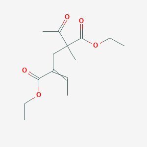 molecular formula C14H22O5 B14448495 Diethyl 2-acetyl-4-ethylidene-2-methylpentanedioate CAS No. 77147-52-5