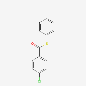 molecular formula C14H11ClOS B14448526 Benzenecarbothioic acid, 4-chloro-, S-(4-methylphenyl) ester CAS No. 77750-06-2