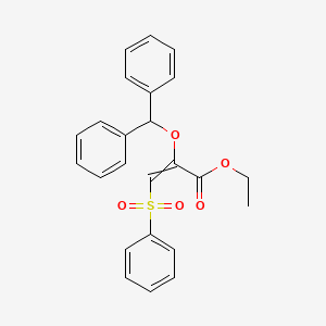 molecular formula C24H22O5S B14448549 Ethyl 3-(benzenesulfonyl)-2-(diphenylmethoxy)prop-2-enoate CAS No. 77102-63-7