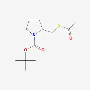 molecular formula C12H21NO3S B14448668 tert-Butyl 2-[(acetylsulfanyl)methyl]-1-pyrrolidinecarboxylate CAS No. 73236-85-8