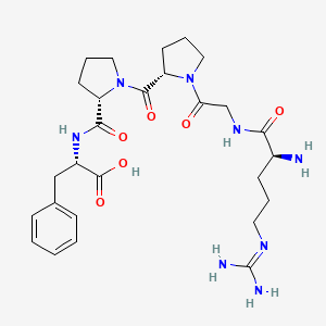 molecular formula C27H40N8O6 B14448669 N~5~-(Diaminomethylidene)-L-ornithylglycyl-L-prolyl-L-prolyl-L-phenylalanine CAS No. 76046-39-4