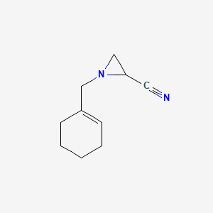 molecular formula C10H14N2 B14448890 1-[(Cyclohex-1-en-1-yl)methyl]aziridine-2-carbonitrile CAS No. 75984-78-0