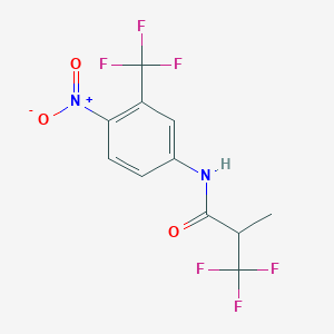 molecular formula C11H8F6N2O3 B144489 3,3,3-Trifluoro-2-methyl-N-[4-nitro-3-(trifluoromethyl)phenyl]propanamide CAS No. 131131-33-4